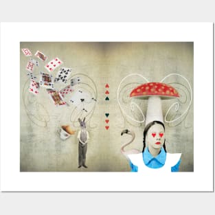 Alice In Wonderland Retro Vintage Surreal Collage Posters and Art